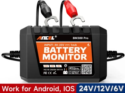 BM300 Pro 6V/24V/12V Battery Tester Monitor SOC Battery Health Analyzer Tool - Image 1 of 4