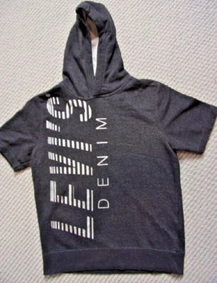 Sudadera De Colección Levis Niños Grande Gris Plata Sudadera con Capucha Manga Corta Deletrear Foto 1 de 4