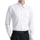 Mens Formal Shirts Office Long Sleeves No Iron Elastic Dress Casual Dress Shirts