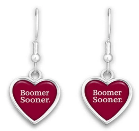 54795 Oklahoma Spirit Heart Slogan Earrings Cover