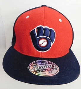 Milwaukee Brewers Hat Fitted XL Aprox 7 5/8" Stretchfit MLB Monroe Zephyr Cap - Picture 1 of 5