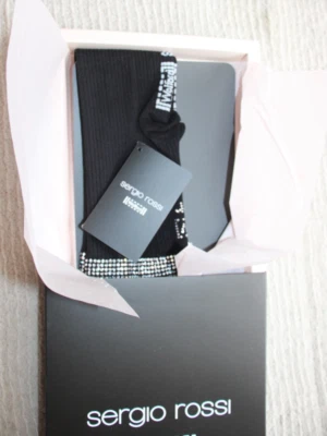 Calcetines de cristal Wolford X Sergio Rossi, negros talla 36/37 (Reino Unido 3/4) nuevos en caja Foto 1 de 4