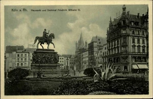 KÖLN am Rhein Postkarte ~1910 Partie am Heumarkt mit Denkmal Friedrich Wilhelm - Picture 1 of 2