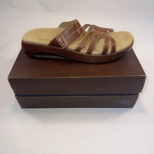 Aravon By New Balance sandali comodi slip on donna 7B marrone supporto arco plantare