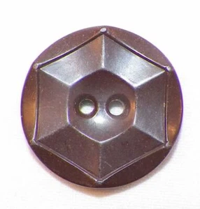 4 schokobraune Bakelit Knöpfe Blume 2 Durchgangslöcher zum Nähen Retro Vintage #23 - Bild 1 von 4