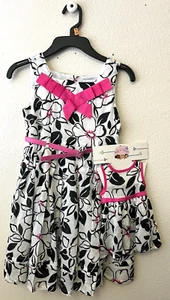 Pollie & Friends Mädchen passendes 18" Puppenkleid Hibiskus Größe 6 Neu mit Etikett - Bild 1 von 6