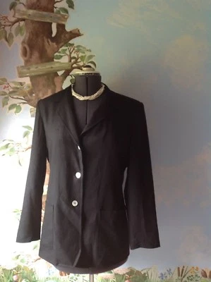 Blazer mujer Requirements mezcla lino negro manga larga talla 12 Foto 1 de 4