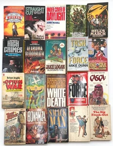 Group of 20 Vintage Action/Thriller Mass Market Paperbacks, 1963 - 1999 - Picture 1 of 2
