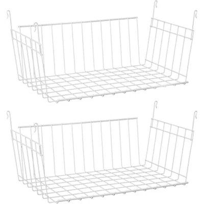 Cesta de alambre colgante estante de almacenamiento despensa baño lavadero armario organizador Foto 1 de 4