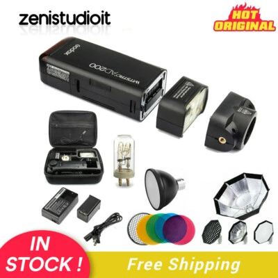 US Godox AD200 2.4 TTL Pocket Flash Speedlite+AD-S2 S11 Color Filter+S7 Softbox - Image 1 of 4