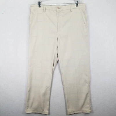 Брюки для гольфа мужские Footjoy Performance размер 38 цвет слоновой кости синие клетчатые подходят стрейч 40x29 - Изображение 1 из 4