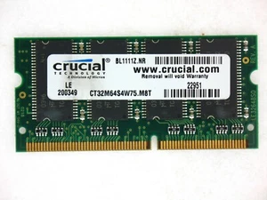 CRUCIAL CT32M64S4W75 256MB PC133 Sodimm SDRAM 144pin memory Laptop Notebook USED - Picture 1 of 1