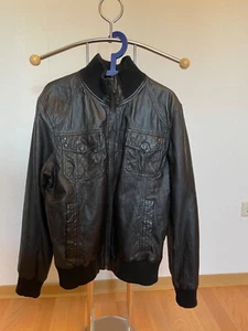 Lederjacke REVIEW Größe L XL schwarz Vintage Echtleder - Bild 1 von 4