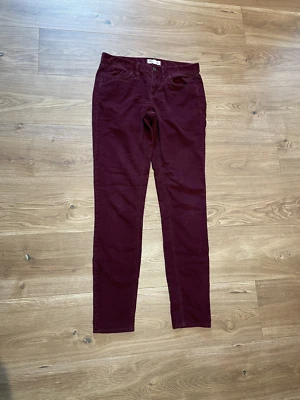 Pantalones de pana para mujer Madewell talla 28 borgoña ciruela elásticos Foto 1 de 3