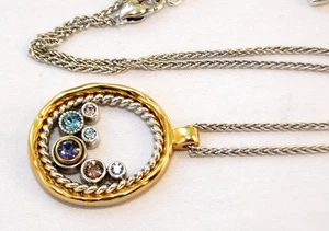 Neu mit Etikett Brighton Heiligenschein glänzend zweifarbig mehrfarbig Kristall Anhänger Halskette $ 88 - Bild 1 von 7