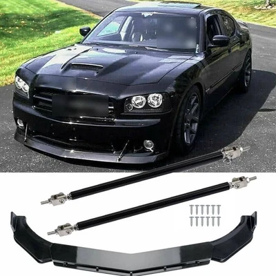 Front Bumper Lip Spoiler Splitter + Strut Rods For Hyundai Elantra 2013-2018 USA Foto 1 de 4