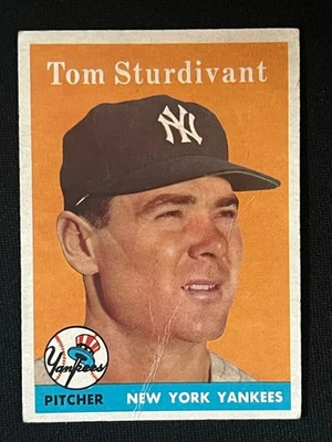 1958 Topps Tom Sturdivant #127 New York Yankees Vg (crease) - Image 1 of 2