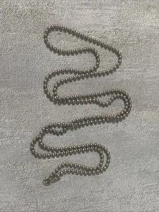 "Collar de cadena de bola de 2,3 mm de plata de ley 925 vintage MS Co 29,5""" - Imagen 1 de 9