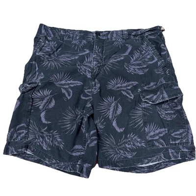 Faded Glory Men’s Cargo Shorts Size 40 Black Purple Leafs Foto 1 de 4