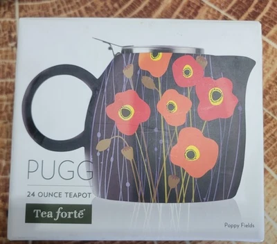 Tetera Tea Forte PUGG Poppy Fields 24 oz con infusor - NUEVA EN CAJA Foto 1 de 2