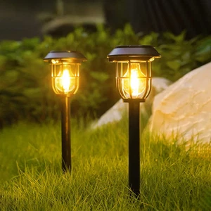 2/8X Solar Path Lights Outdoor Hanging Garden Lantern Solar Light Yard Path Lawn - Picture 1 of 16
