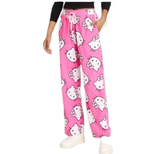 Women's Size XL Hello Kitty Wide Leg Pants Valentine's Day Cotton NWT - Picture 1 of 3