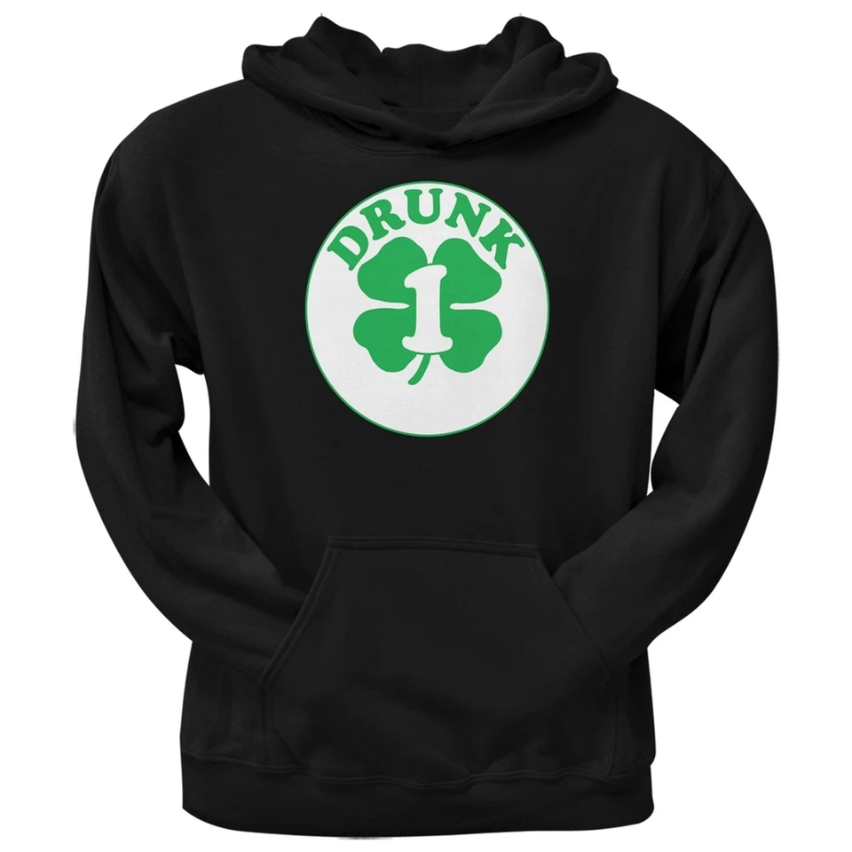 Irish Drunk One Black Adult Pullover Hoodie — 第 1/1 张图片