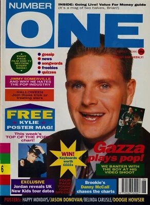 NUMBER ONE MAGAZINE GAZZA PAUL GASCOIGNE JORDAN KNIGHT NOVEMBER 1990 - Image 1 of 2