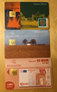 Belgium: set of 2 used chip phonecards (both sides' views), Banknote, Lot#11 - Picture 1 of 2