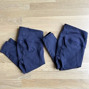 Lululemon Lot of 2 Reveal Crop (15") Blue Size XS Active Yoga Leggings - Picture 1 of 7