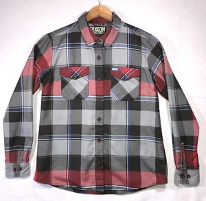 Dixxon Flannel Shirt Plissken Button up Western Red Black Gray Mens Size L - Picture 1 of 9