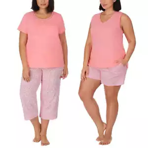 Carole Hochman, 4 pezzi - T-shirt con pantaloni Capri + canotta con pantaloncini PJ set (taglia + colore) - Foto 1 di 44