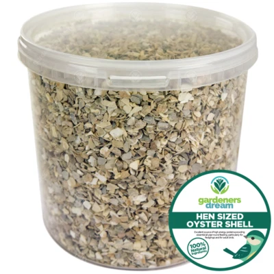 GardenersDream Hen Sized Oyster Shell - Calcium Rich Poultry Grit Food Feed