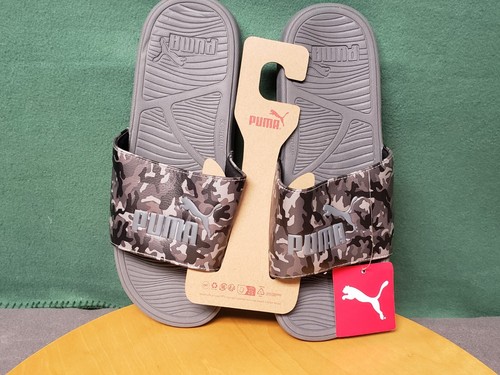 Sandali mimetici PUMA Cool Cat 2.0 nero grigio asfalto tonalità uomo taglia 13 nuovi con etichette