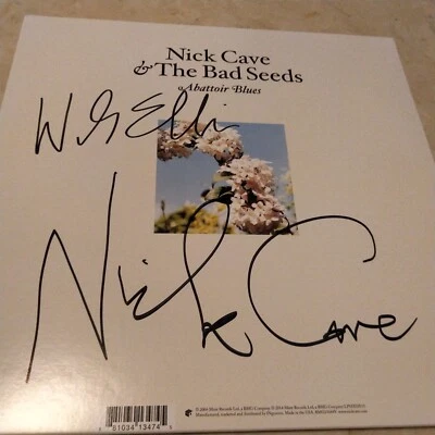 SIGNED Nick Cave & the bad seeds - Abattoir blue vinyl lp autograph warren ellis - Image 1 of 4