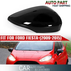 Fits 2011-17 Ford Fiesta Right Side Rearview Mirror Cover Caps Trim Gloss Black - Picture 1 of 7