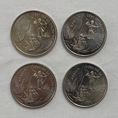 Lot of 4 1998 Portugal 200 escudos nickel coins Terra do Natal - Image 1 of 4