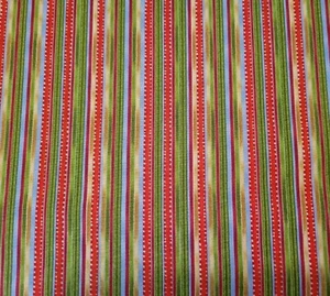 19" Santa Paws Sarah Summers Quilting Treasures Christmas Stripe Blue Green Red - Picture 1 of 3