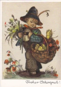Postal-Estatuilla Abejorro-Feliz Ostengrun - Imagen 1 de 2