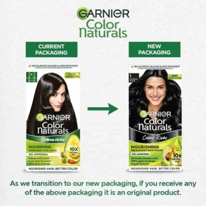 Garnier Naturals Permanent Hair Colour Cream Hair Dye Shade: 1 Natural Black, - Picture 1 of 8