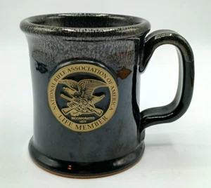 NRA Black Silver Drip Glaze Coffee Mug "right of people" Sunset Hill Stoneware - Picture 1 of 8
