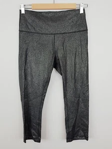 LULULEMON Womens 12 or US 8 Silver Wunder Under HR Crop Leggings - Picture 1 of 6
