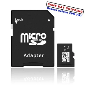 2in1 8GB Micro SD Card TF Flash Memory MicroSD Micro SDHC Class 10 With Adapter - Picture 1 of 1
