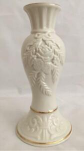 Lenox "Winter Bouquet" Candlestick 6-5/8" Cream Embossed Giftware Gold Trim USA