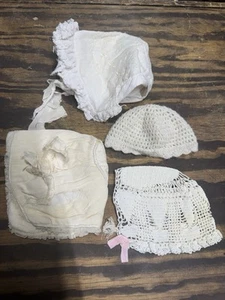 Vintage Antique Baby Bonnet Hat Lot- Possibly Handmade - Picture 1 of 9