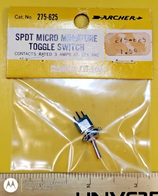 ¡Nuevo! - Interruptor de palanca micro miniatura RadioShack® SPDT • P/N 275-0625 Foto 1 de 2