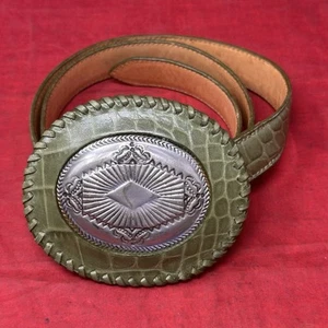 Fred Coen Santa Fe Sterling Silver Leather Concho Western Skinny Belt 31 Artisan - Picture 1 of 12