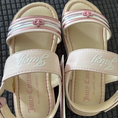 NWT Juicy by Juicy Couture Toddler Girl Sandal s Pink & white size 9m - Image 1 of 3