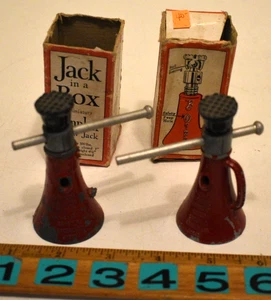 2 Vintage Simplex Miniature Screw Jacks - Jack in a Box w/Boxes - Picture 1 of 8