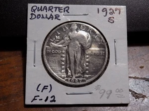 1927-S Standing Liberty Quarter - Fine Condition - Picture 1 of 2